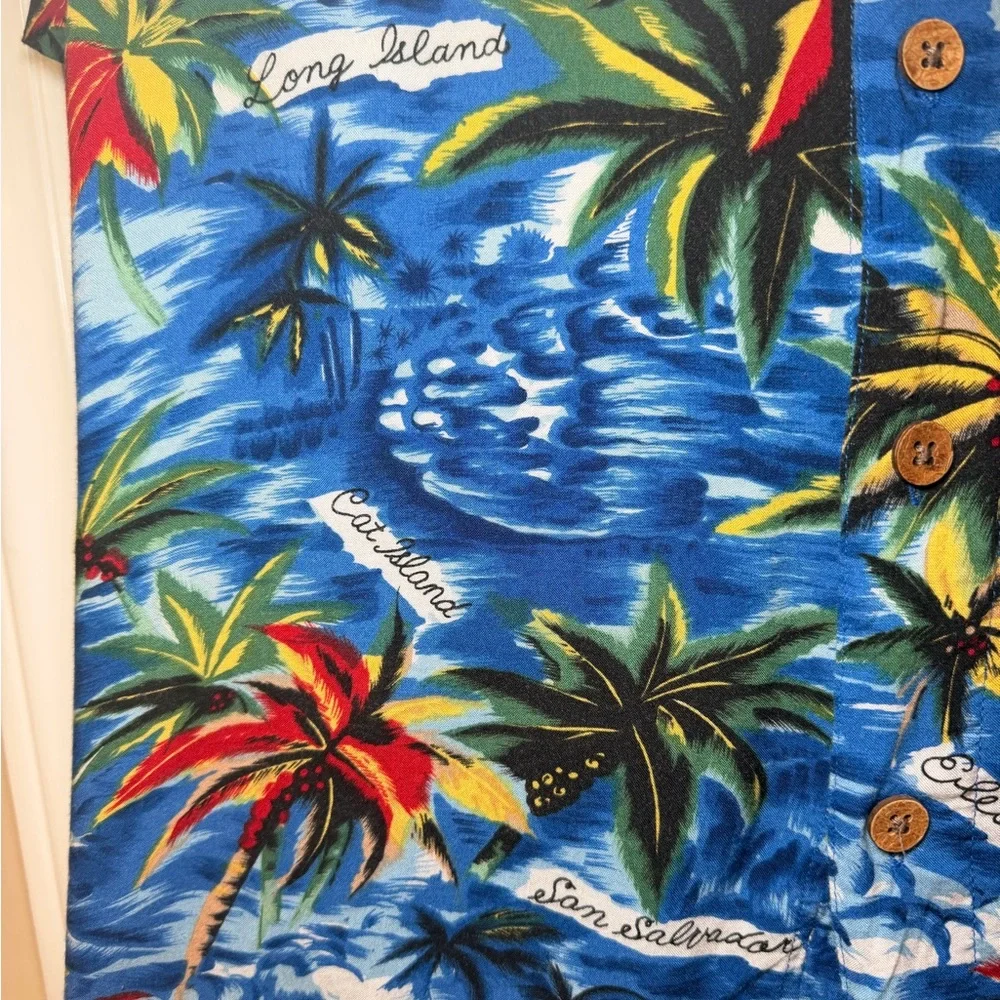 Vintage 90s M.E. Sport Tropical Shirt Men’s L Rayon Bahamas Resort Wear Coconut - Picture 4 of 16